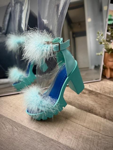 aqua blue dress shoes Madelaina - Aqua Alligator main image 1