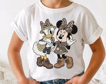 Safari Minnie and Daisy Shirt, Animal Kingdom Family Vacation Tee, Leopard Print Disney Besties Trip, Disney Safari Squad Shirt