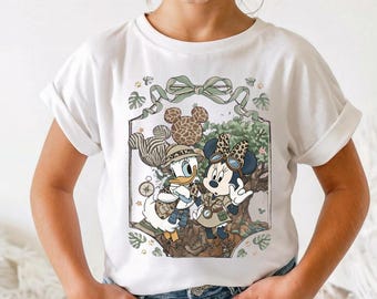 Minnie and Daisy Safari Shirt, Animal Kingdom Coquette Bow Tee, Whimsical Disney Vacation Top, Safari Squad Gift