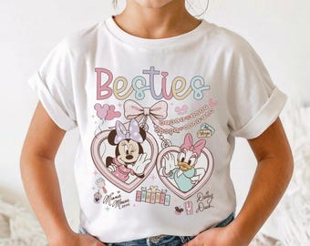 Disney Besties Shirt, Minnie Mouse and Daisy Duck Coquette Tee, Girls Just Wanna Have Fun Disney Trip, Matching Best Friends Gift