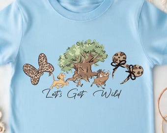 Let's Get Wild Tee, Butterfly Ladybug Bee Tree Graphic Shirt, Cute Insect Nature Bugs Adventure Tee, Summer Fun Vacation Shirt