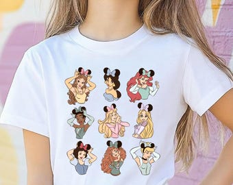 Disney Princess Minnie Ears Shirt, Princess Squad Group Tee, Whimsical Ariel Belle Cinderella Top, Disney Vacation Girls Trip