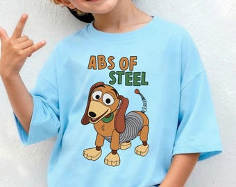 Slinky Dog Abs of Steel Shirt, Funny Toy Story Gym Graphic Tee, Whimsical Hollywood Studios Vacation Top, Pixar Disney Pun Gift