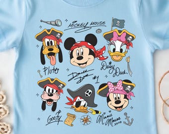 Disney Pirates Shirt, Mickey and Friends Pirate Squad Tee, Whimsical Disney Cruise Vacation Top, Pirate Night Gift