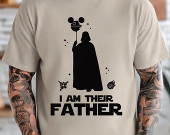 Disney Star Wars I Am Their Father Shirt, Darth Vader Death Star Balloon Tee, Whimsical Galaxy Theme Park Family Vacation Top Gift