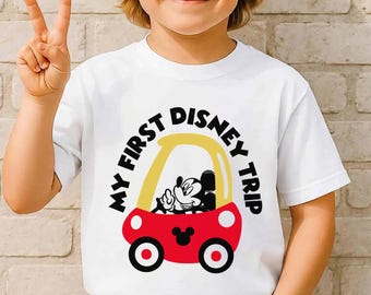 My First Disney Trip Shirt, Mickey Mouse Little Tikes Car Tee, Custom Disney Vacation Outfit, Toddler First Visit Gift, Magical Kingdom Trip