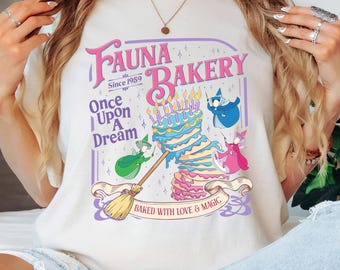 Disney Sleeping Beauty Shirt, Fauna Bakery Tee, Three Good Fairies Top, Flora Fauna Merryweather Outfit, Magic Kingdom Trip, Retro Disney