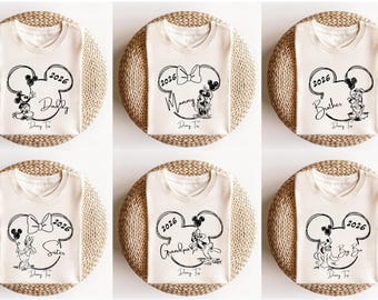 Personalized Disney 2026 Family Trip Shirt, Matching Mickey and Friends Vacation Tee, Custom Name Disney Squad Outfits