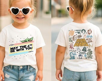 May the 4th Be With You Shirt, Star Wars Front and Back Tee, Grogu Baby Yoda May Fourth Outfit, Retro Star Wars Quotes Shirt, Disney Trip