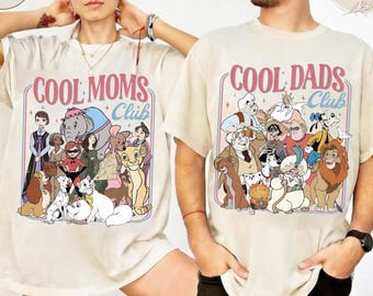 Cool Moms Club Shirt, Lion King Jungle Book Character Collage Tee, Cool Dads Club Matching Disney Animals Graphic Shirt