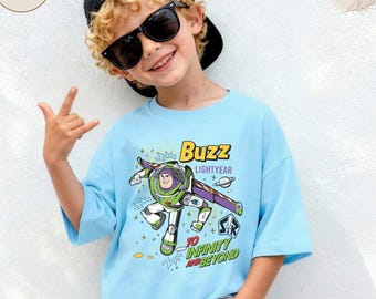 Kids Buzz Lightyear Shirt, To Infinity And Beyond Toy Story Graphic Tee, Buzz Space Ranger T-Shirt for Boys Girls