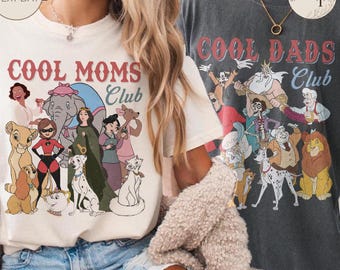 Disney Cool Moms Club Shirt, Disney Cool Dads Club Shirt, Whimsical Motherhood Character Squad Top, Disney Vacation Gift