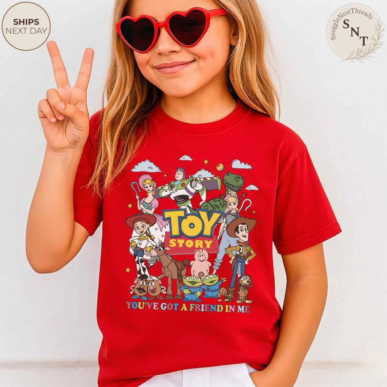 Kids Toy Story Shirt, You've Got a Friend in Me Shirt, Buzz Lightyear Woody Tee, Pixar Disney Apparel, Family Vacation Shirt bild 4