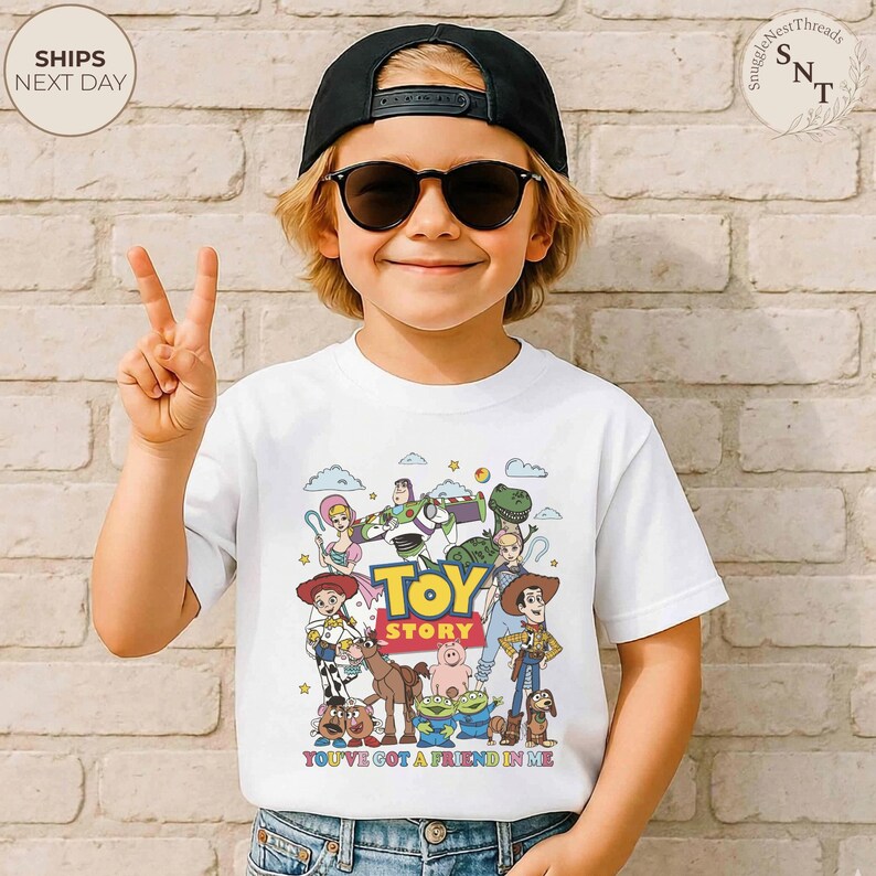 Kids Toy Story Shirt, You've Got a Friend in Me Shirt, Buzz Lightyear Woody Tee, Pixar Disney Apparel, Family Vacation Shirt bild 6