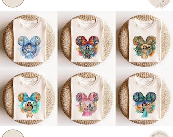 Princess Mouse Ears Shirt, Watercolor Princess Tee, Fairytale Family Vacation Shirt, Magical Kingdom Tee, Theme Park Trip Gift for Women