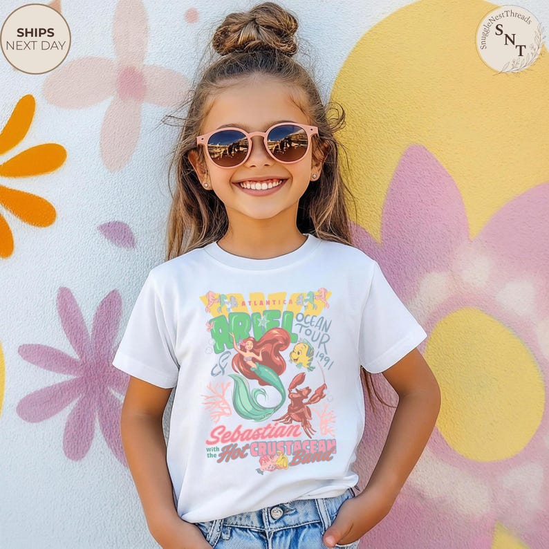 Little Mermaid Ariel's Ocean Tour Shirt, Family Matching Summer Tee, Sebastian Flounder Beach Vacation Tee, Disney Princess Graphic Tee image 6