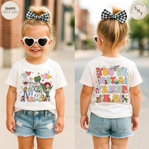 Toy Story You've Got A Friend In Me Tee, Woody Buzz Jessie Character Collage Graphic Shirt, Disney Pixar Friends Tee, Magical Vacation Shirt bild 6