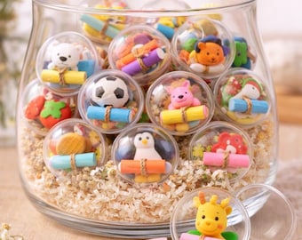 Überraschungsnachricht Kapselglas, Mini Tier & Lebensmittel, Andenken Geschenkset, Überraschungsbox