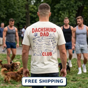 ダックスフンドパパクラブシャツ ドクシーパパギフト ウィーナー犬Tシャツ コンフォートカラーズ グラフィック ペット親向けアパレル 犬好きの服、ソーセージ犬パパ