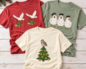 12 Days of Christmas Shirt, Funny Partridge In A Pear Tree Tee, Matching Family Christmas Shirts, Pick Your Day, Comfort Colors Tee