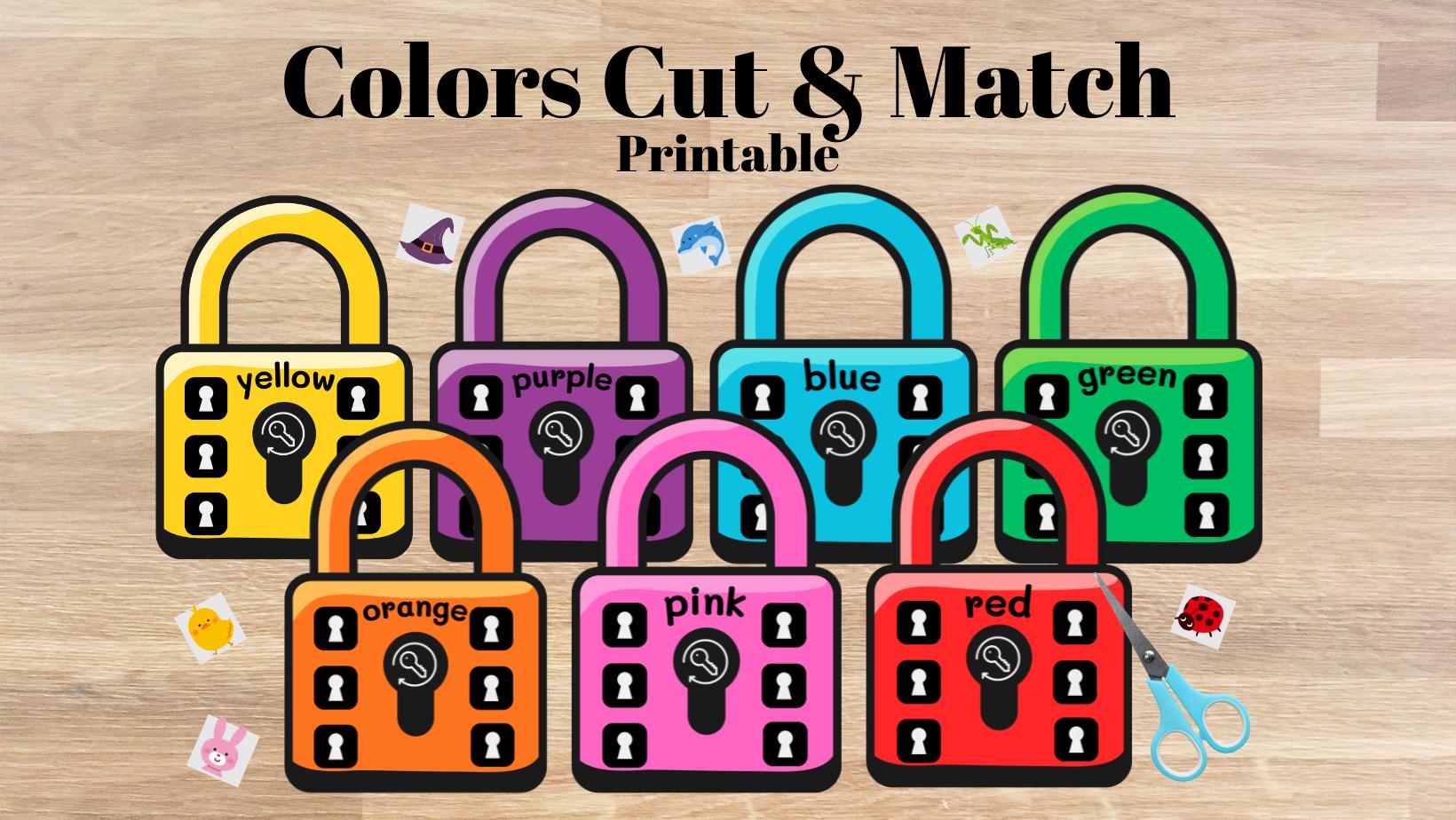 Key Lock Matching Color Matching Locks and Keys Activity – Montessori Toddler Busy Book ...