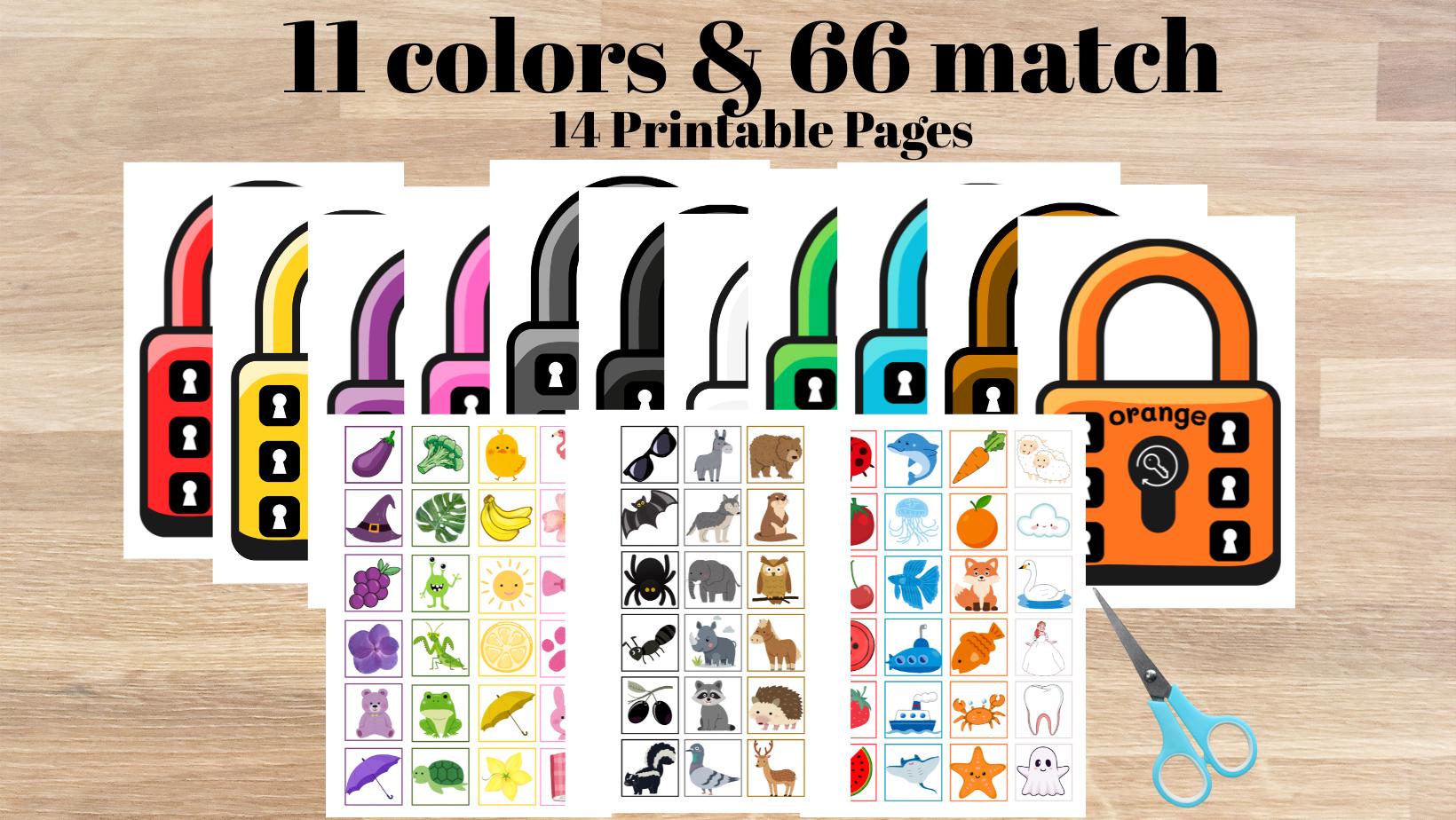 Key Lock Matching Color Matching Locks and Keys Activity – Montessori Toddler Busy Book ...