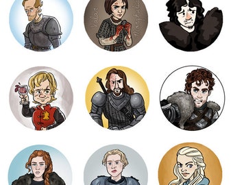 Game of Thrones ASOIAF 1" Character mini pinback button