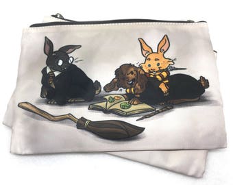 Harey Potter bunny pouch - Wizard Rabbit parody cute pencil case zipper bag