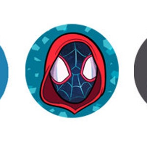 Spiderman Miles Morales Spider-Gwen Spider-Man Spiderverse Superheld 1 inch Knop
