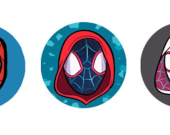 Spiderman Miles Morales Spider-Gwen Spider-Man Spiderverse Superhero 1 inch Button