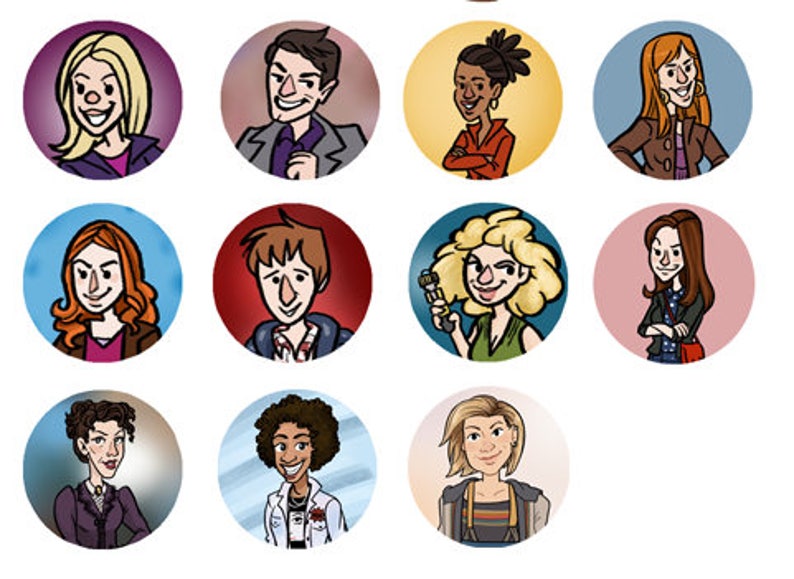 Doctor Who 1 inch Button Including New Who Classic Who Companions TARDIS image 3