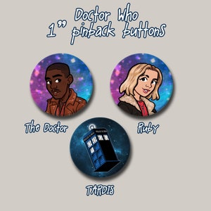 Doctor Who 1 inch Button Including New Who Classic Who Companions TARDIS
