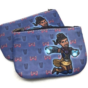 Black Panther Shuri with Wakanda pattern coin purse wallet image 2