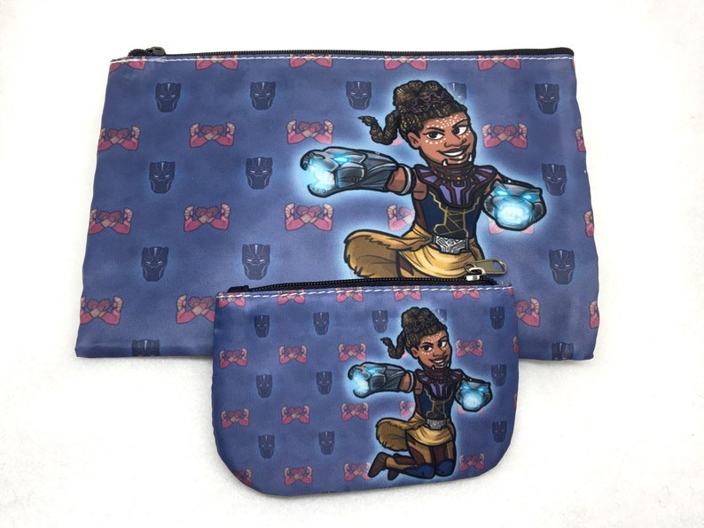 Black Panther Shuri with Wakanda pattern coin purse wallet image 1