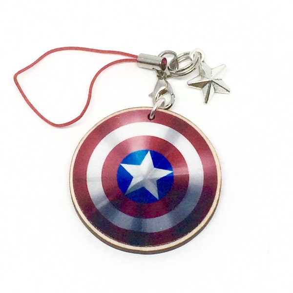 Captain America Shield 1.5" charm keychain Avengers ornament