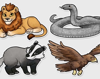 Animal Lion Snake Badger Eagle 3" vinyl sticker