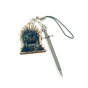 Brelok do kluczy z motywem gry o tron Żelazny Tron 1,5" Pieśń lodu i ognia ozdoba ASOIAF