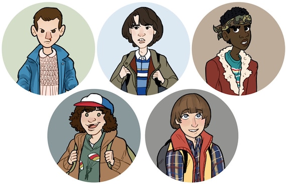  Stranger Things Once Will Dustin Lucas Mike Button