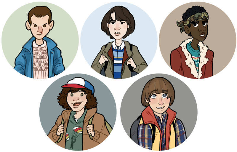 mike and lucas and dustin and eleven and will
