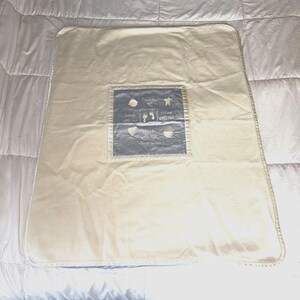 Vintage Barefoot Dreams Baby Blanket Plush Satin Trim Moments Milestones image 5