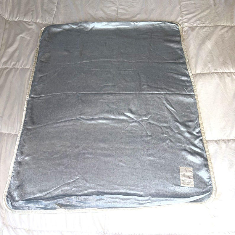 Vintage Barefoot Dreams Baby Blanket Plush Satin Trim Moments Milestones image 6
