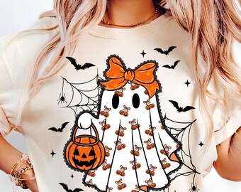 Comfort Colors® Halloween Ghost Pumpkin Spice Latte Shirt, Ghost Black Cat Shirt, Women Halloween Shirt,Cute Fall Shirt, Spooky Season Shirt