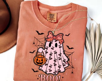Halloween Ghost Comfort Colors Shirt, Cute Ghost Shirt, Womens Halloween Shirt, Cute Fall Shirt, Spooky Season Shirt, Gift For Halloween