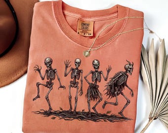 Comfort Colors® Dancing Skeleton Sweatshirt, Skeleton Halloween Shirt, Womens Halloween Shirt, Halloween Party Shirt, Cute Halloween Gift
