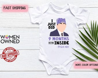 Prison Mike Baby Onesie, The Office Inspired Infant Bodysuit, I Just Did 9 Months Inside Funny Baby Clothes, Newborn Outfit, Cute Baby Gift