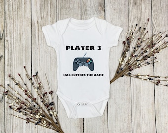 Player 3 Has Entered The Game Onesie® Gamer Dad, Baby Announcement Onesie® Baby Reveal, Baby Shower Gift, Cute Baby Onesie® Unisex Onesie