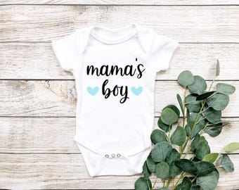 Mama's Boy Onesie® Mama's Little Boy, Baby Boy Onesie® Baby Shower Gift, Baby Reveal, Baby Announcement Onesie® Cute Baby Onesie