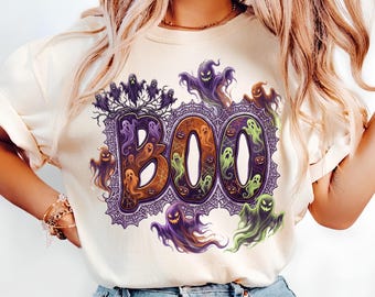 Comfort Colors Halloween BOO Shirt, Spooky Season Tee