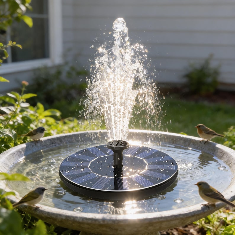 Solar Fountain Pump for Bird Bath, Floating Pond Water Pump, Garden Patio Decor