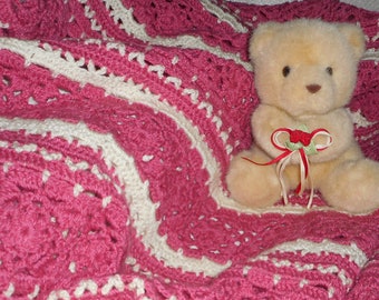 Irish Lace Dusty Rose Baby Afghan